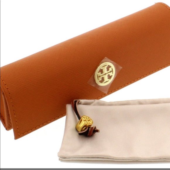 Tory Burch sunglass case and pouch mini cute thin orange luxury summer shades - Picture 3 of 6